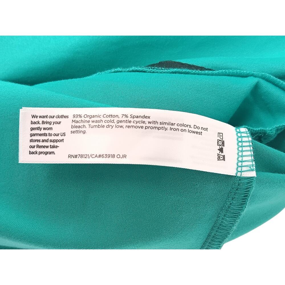 New with Tags Eileen Fisher Pima Cotton Stretch Dress Green Teal 1X Knee Length - Picture 12 of 13
